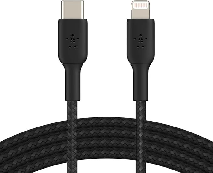 كابل Belkin BoostCharge من النايلون المضفر USB-C إلى Lightning بطول 2 متر