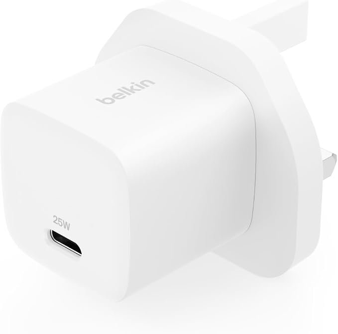 شاحن هاتف Belkin USB-C بقوة 25 واط - شاحن USB-C للهواتف بتقنية الشحن السريع PD 3.0