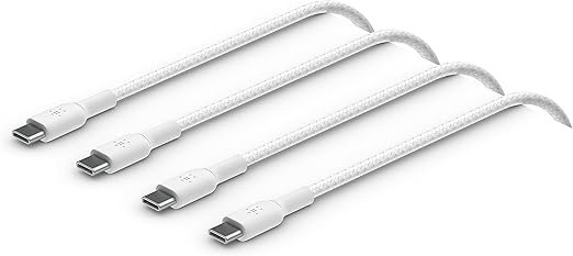 كابل Belkin BoostCharge المضفر USB-C للشحن السريع،طول 1 متر، عبوة من قطعتين،