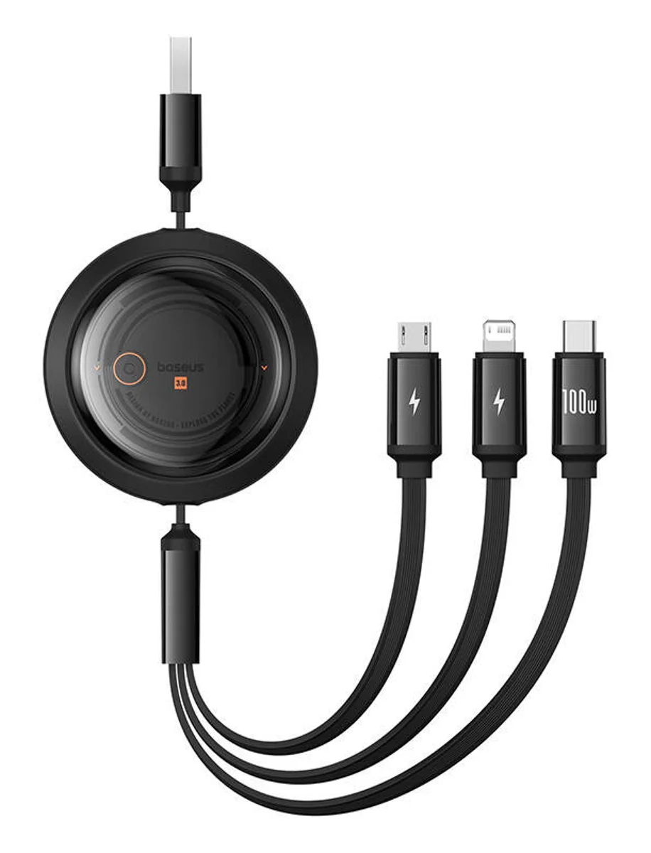 باسيوس كابل Baseus Free2Draw USB للأجهزة M+L+C بقدرة 100 3in1