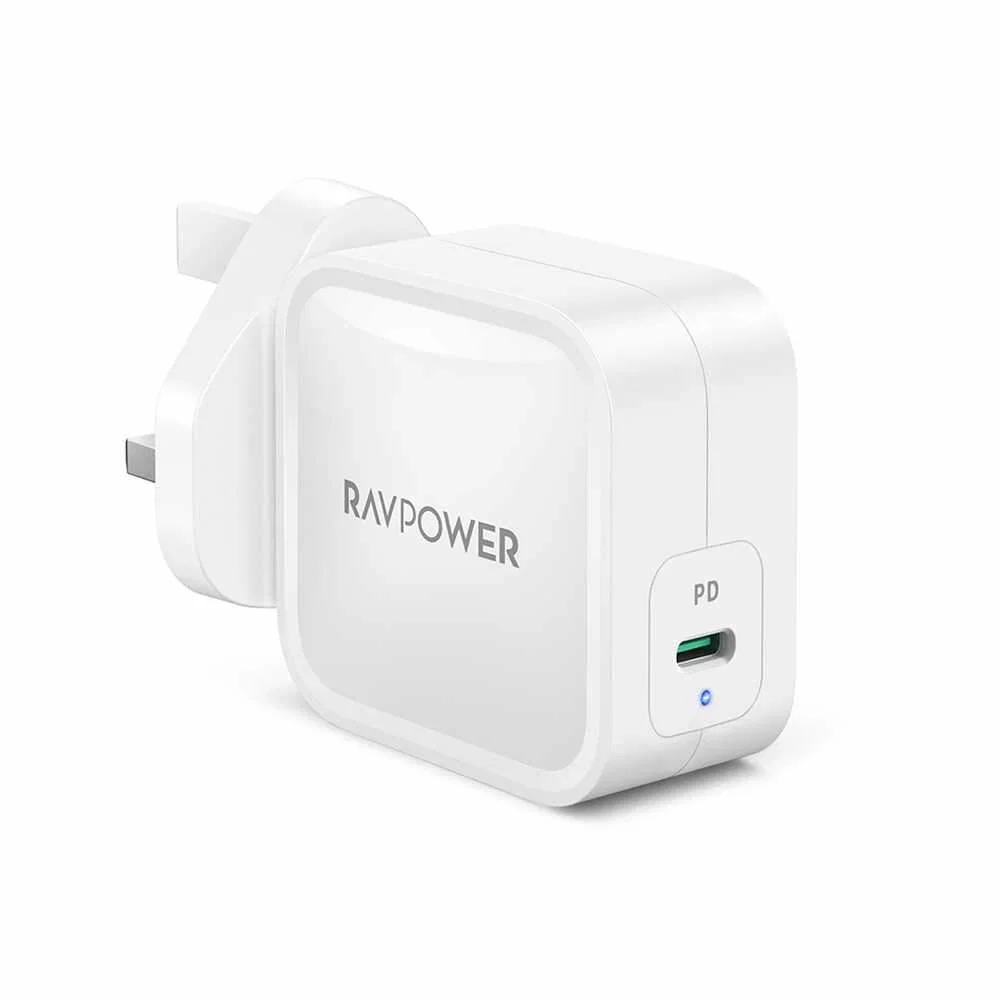 راس شاحن 61 واط أبيض راف باور RAVPower PD Pioneer GaN Wall Charger